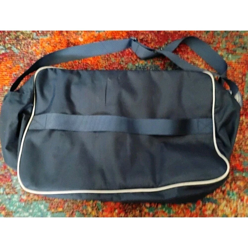 Pan Am Retro Flight Bag Navy Blue Nylon Messenger Travel Shoulder Bag White Stri
